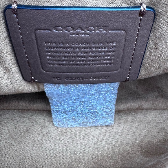 Coach NW/OT Cutegoth Blue Jean Bag with Silver Studded Accents & Chain Strap - Picture 7 of 10